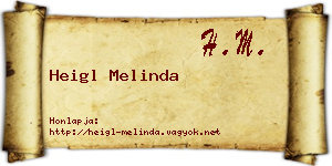 Heigl Melinda névjegykártya